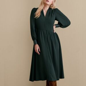 SOFT SURROUNDING Katrina Midi Tea Length Dress Jewel Green Size 6 8 12 16 18 18W